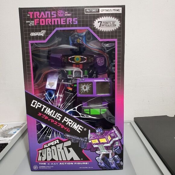 Transformers Super 7 Super Cyborg - Optimus Prime (Shattered Glass Purple) [New - Picture 1 of 6